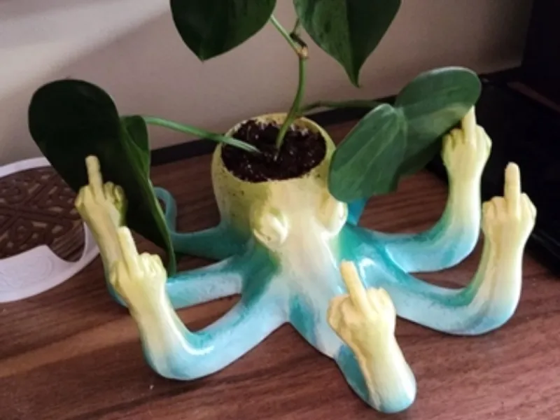 rude octopus planter