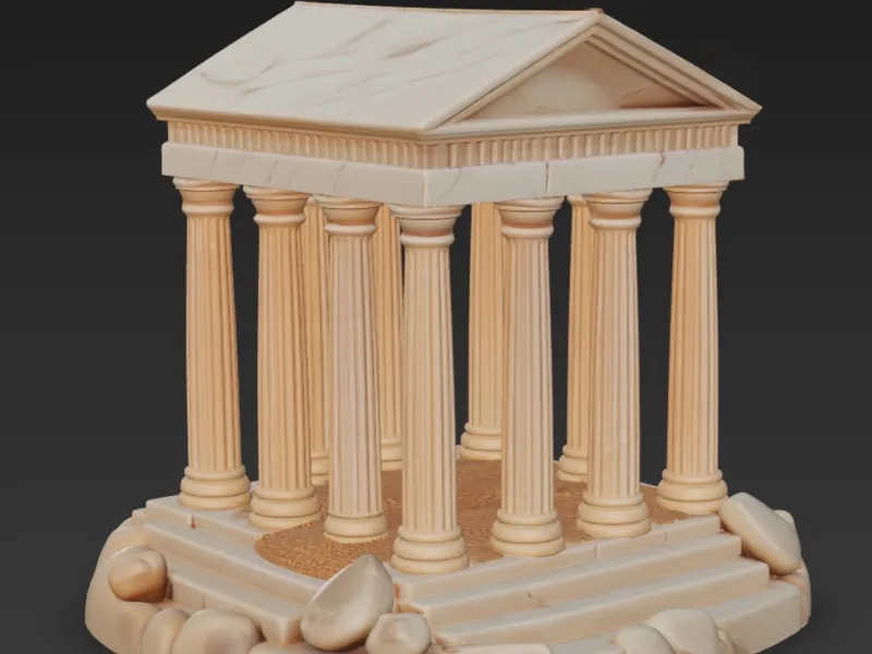 Greek temple bird feeder