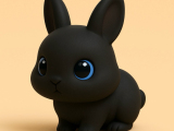 Bunny Statue Black-2