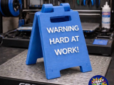 "Warning hard at work" Mini Sign-0