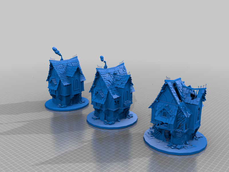 rundown medieval houses - terrain