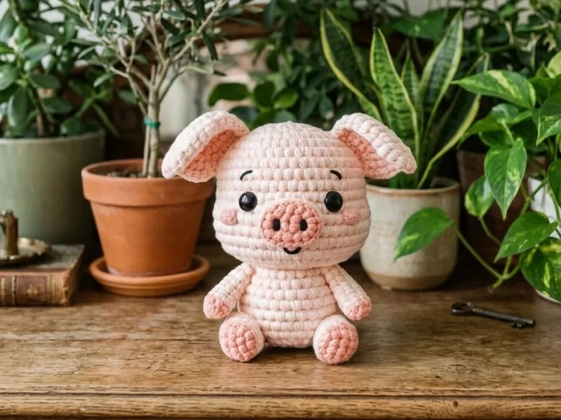 cochon crochet monochrome 