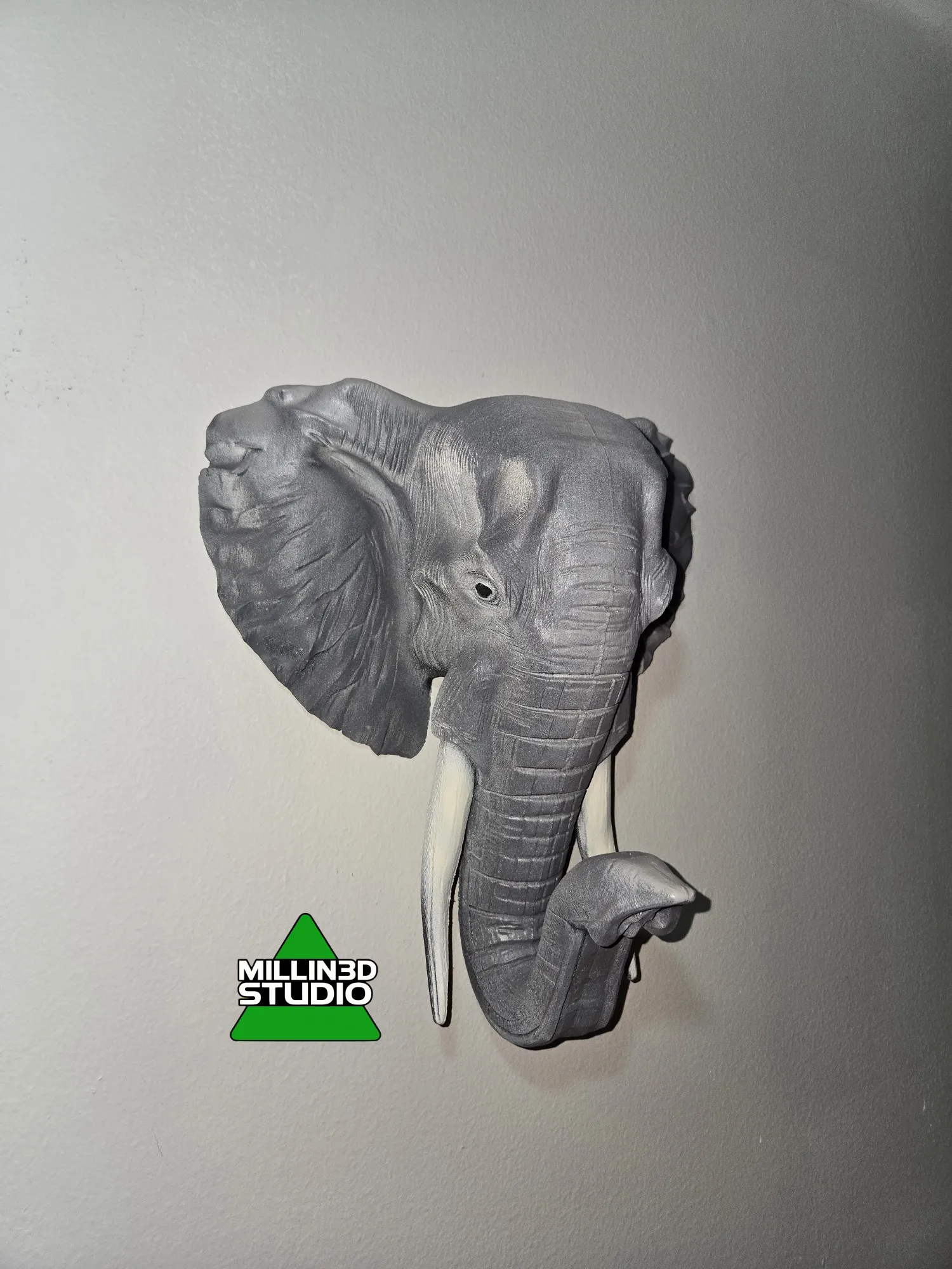 Elephant Head Wall Mount painted-0
