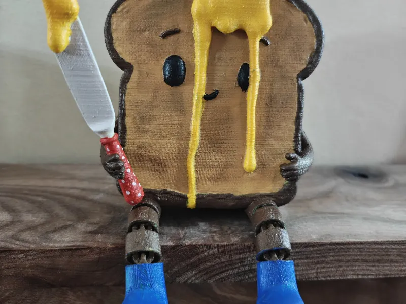 Cute Happy Toast - print in place articulation