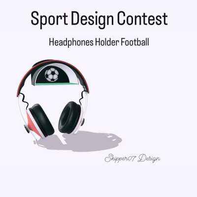 Headphones Holder Football 3d model