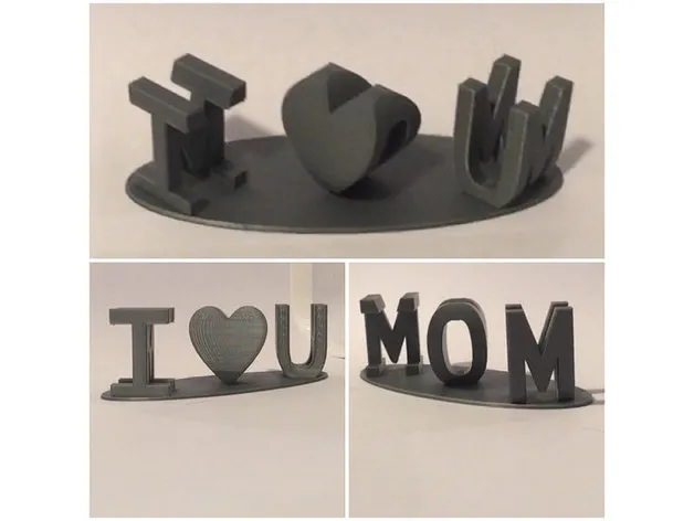 I Heart U MOM 2 view Art - mother day idea
