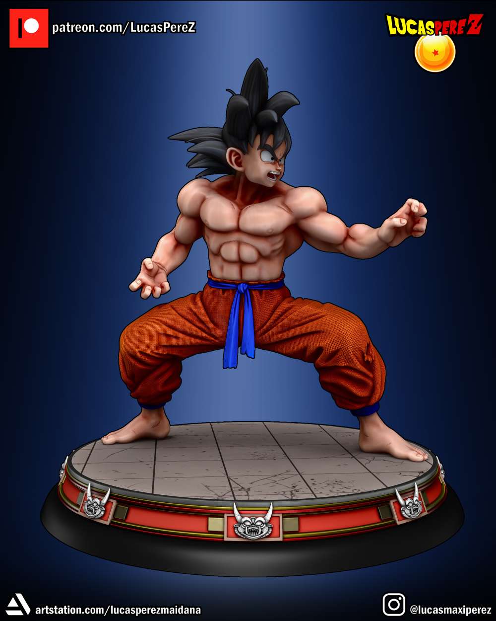 ArtStation - GOKU SSJ BLUE RESIN SCULPTURE