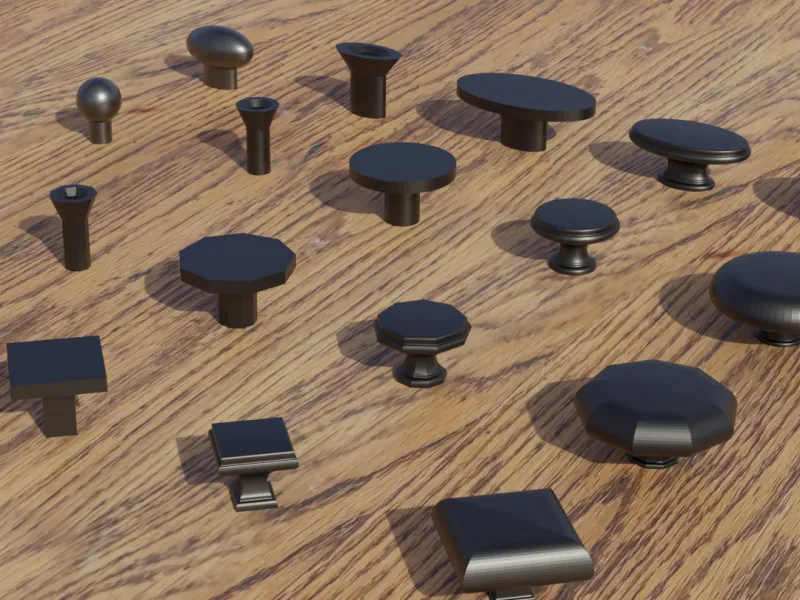Furniture handles with 1 bolts