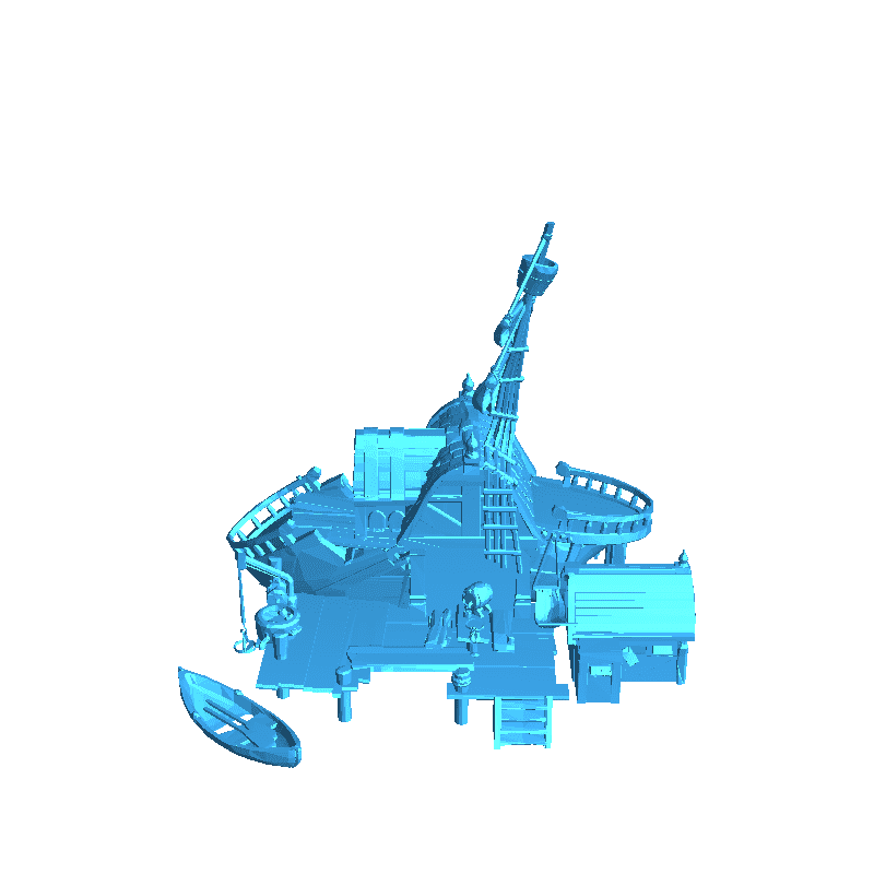 taberna de mar - barco hundido - terreno - low poly