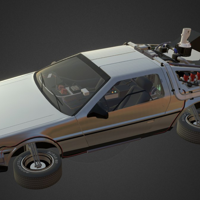 delorean volando