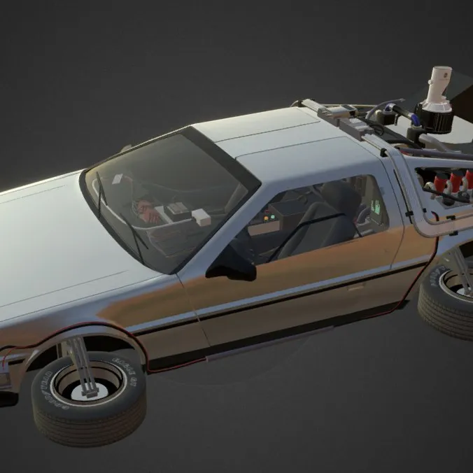 delorean volando