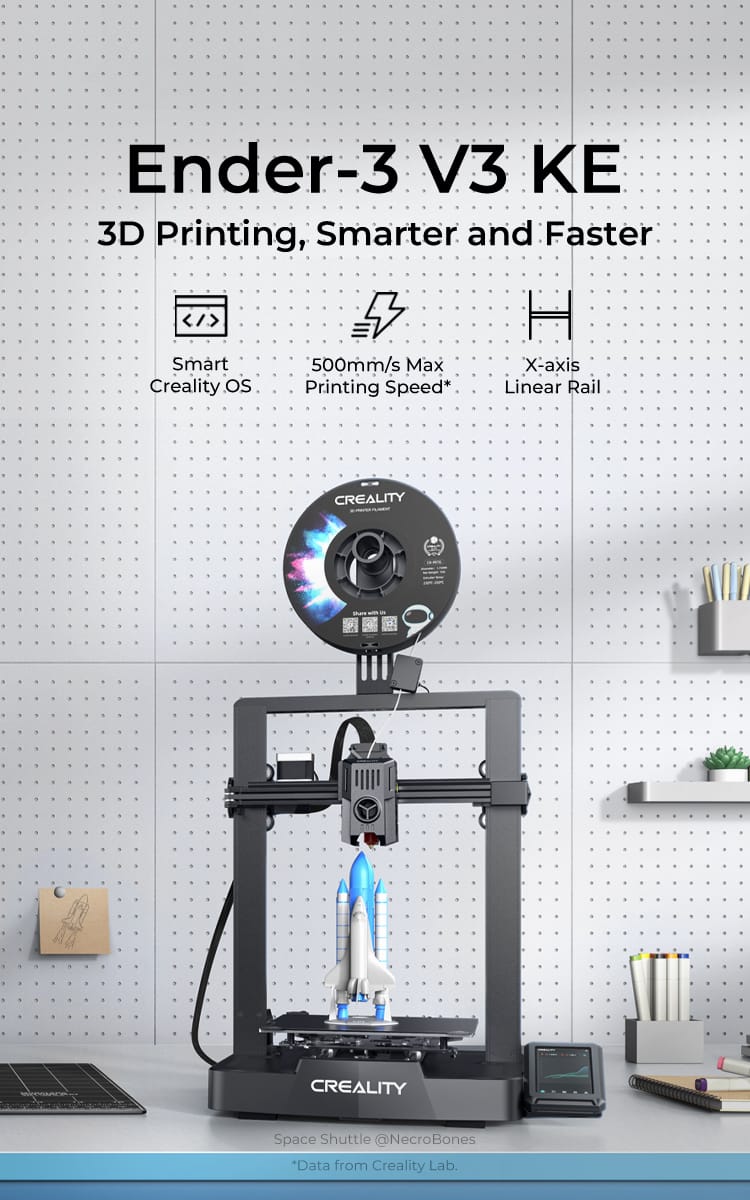 Imprimante 3D Rapide Creality Ender-3 V3 KE : Vitesse, Précision &  Connectivité Avancée