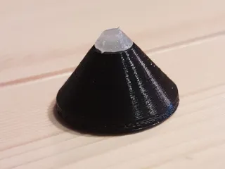 speaker foot with hot glue mould tip.