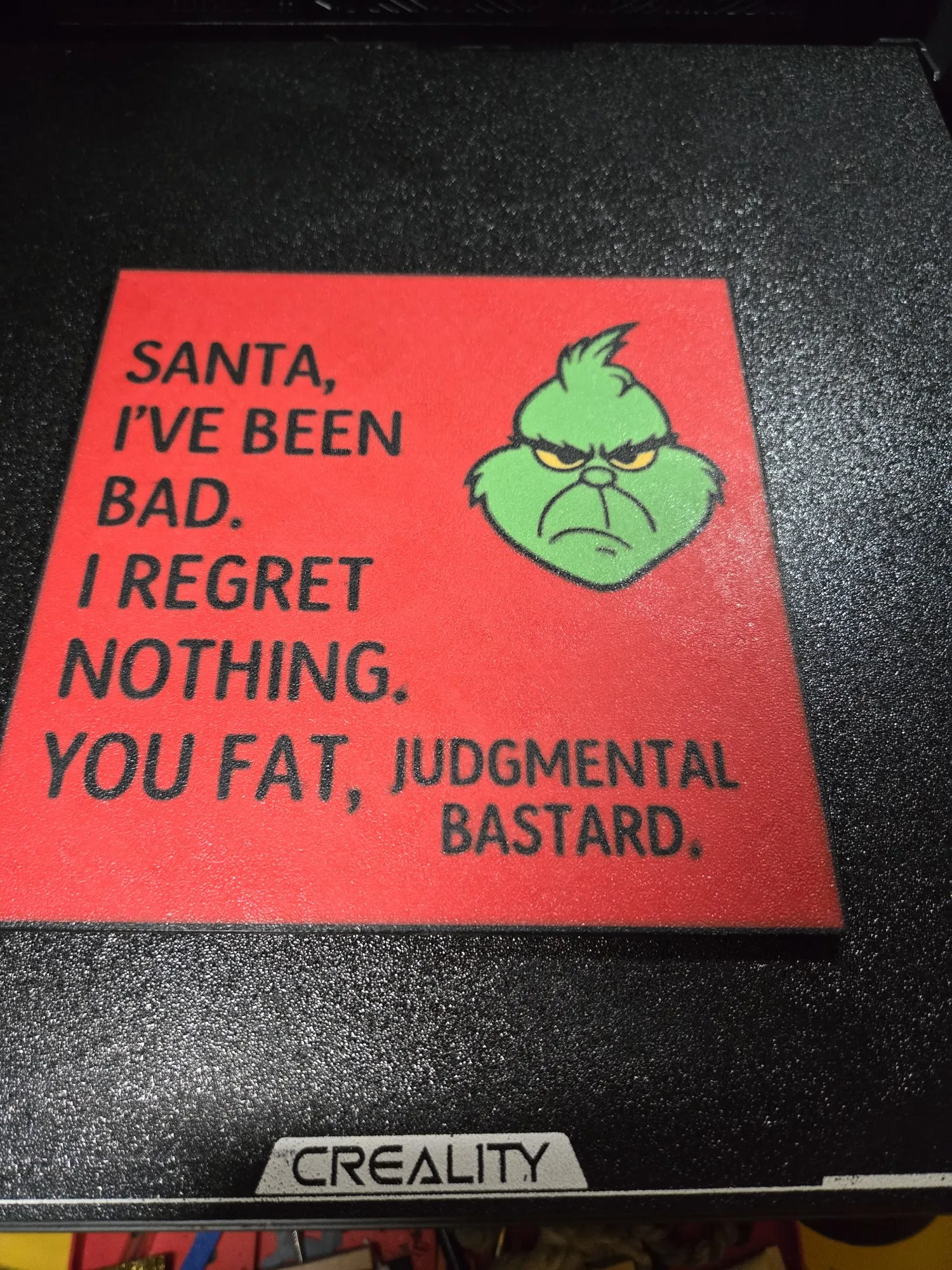 Funny Christmas Grinch Sign to Fat Santa-1