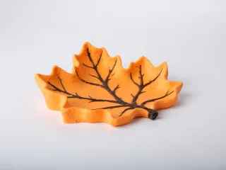 Autumn Maple Leaf Snack Tray with Branch Detail