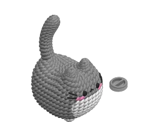 CUTE CAT KNITTED CROCHET - STL & 3MF MULTICOLOR