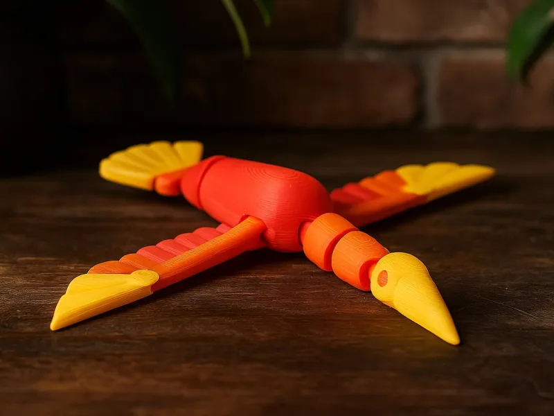 Flexi Firebird - Articulated Fidget Bird Toy