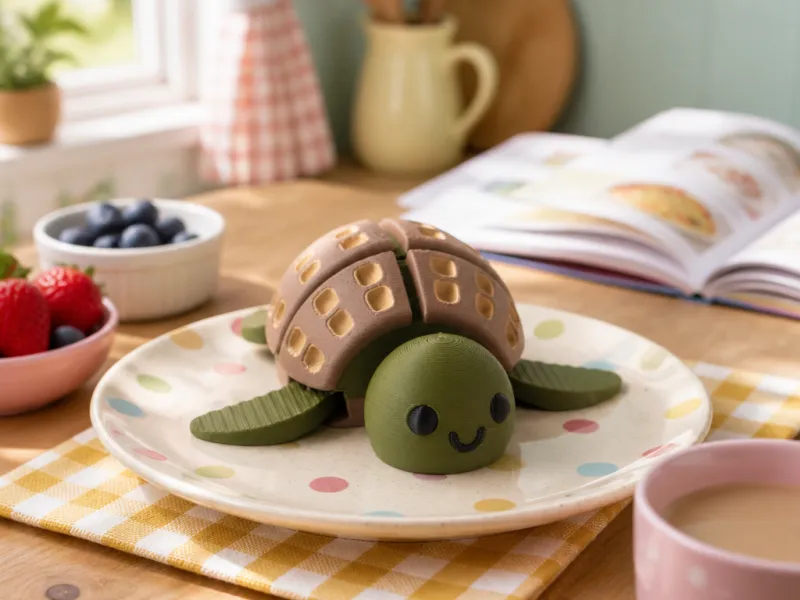 Waffle Turtle Flexi Toy - Cute Food Fidget