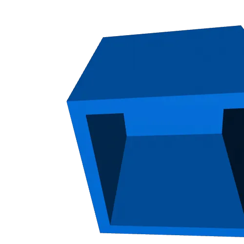 20x20x20mm calibration cube, 1,6mm walls. 0,4mm floor.