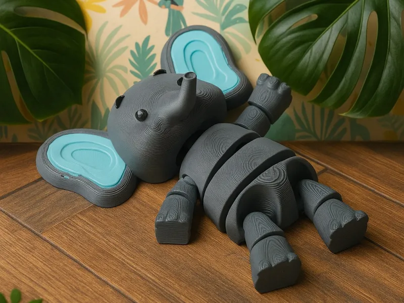Jouet d'éléphant articulé - Adorable compagnon flexible