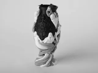 Spectral Ritual Vase - Gothic Ghost Halloween Decor
