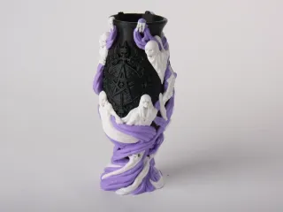 Spectral Ritual Vase - Gothic Ghost Halloween Decor
