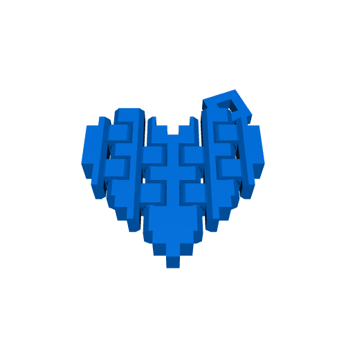 Articulated Pixel Heart Keychain