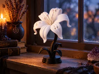 Elegant Ghost Lily Flower Sculpture