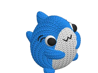 Cute Shark Knitted - Crochet - STL & 3mf Multicolor