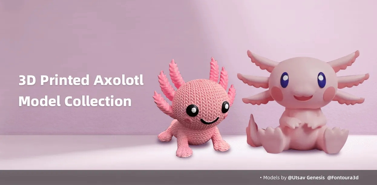 3D Printed Axolotl Model Collection