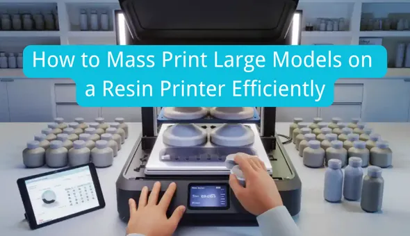 Blog title: How to Mass Print Large Models on a Resin Printer Efficiently