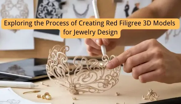 Creación de modelos 3D de filigrana roja para el diseño de joyas