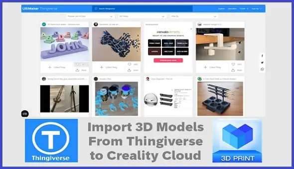 Импорт 3D-моделей из Thingiverse в Creality Cloud