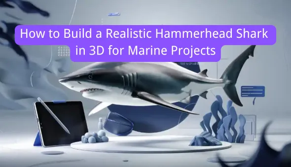Blog title: How to Build a Realistic Hammerhead Shark in 3D for Marine Projects