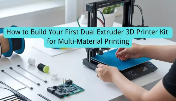 Blog title: How to Build Your First Dual Extruder 3D Printer Kit for Multi-Material Printing