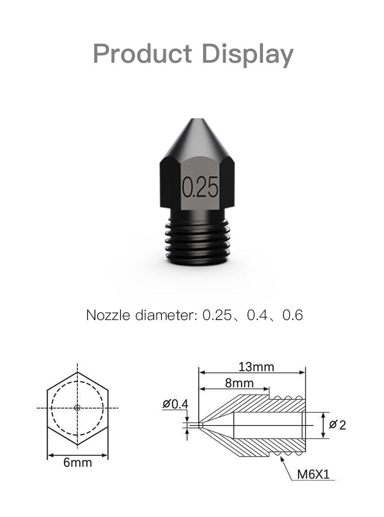 Creality Hardened Steel Highend Nozzles 8 PCS For Ender3/Ender5