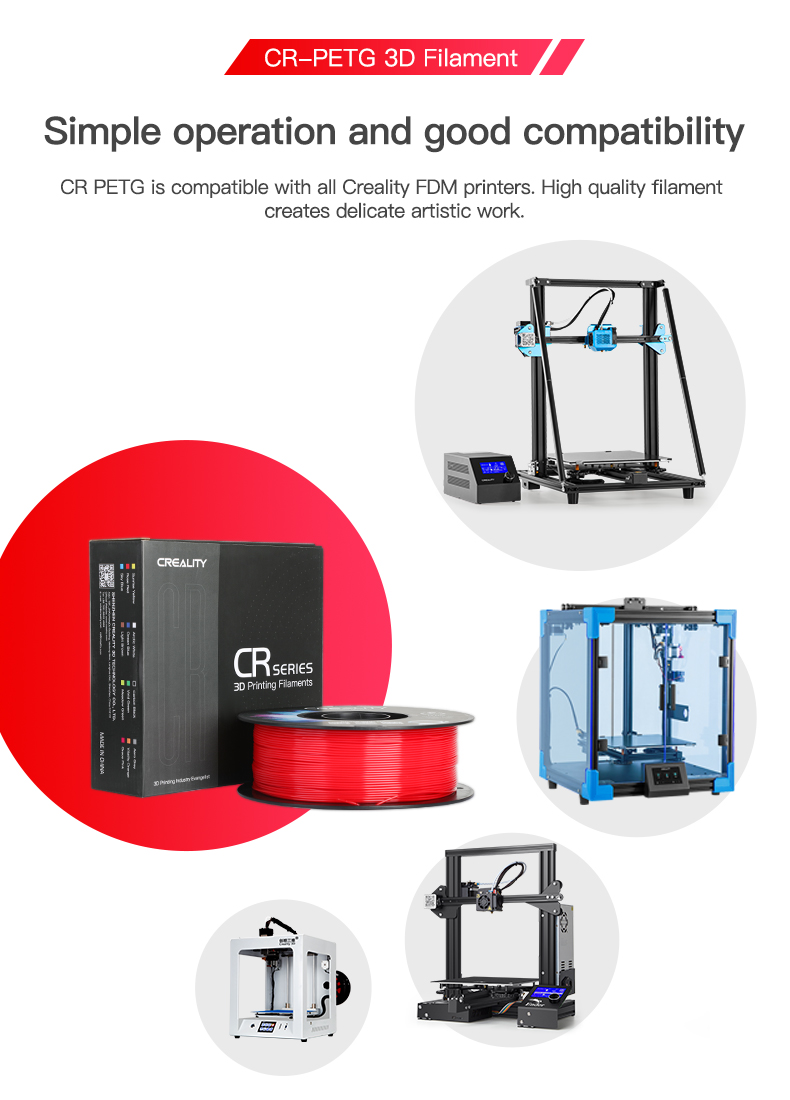 Creality Ultra PLA Filament 1.75mm FDM 3D Printer Filament Stable Printing  No-Tangle No Odor Less Bubbles Dimensional Accuracy + / - .02 mm 2.2lbs,  Blue 