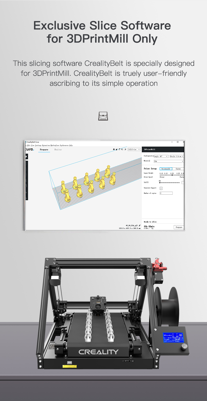 Creality 3D CR-30 3D Print Mill, Infinite Z-Axis, Infinite-Z Belt