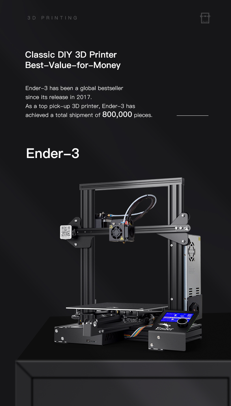 Creality Ender 3, Print Volume: 220*220*250mm