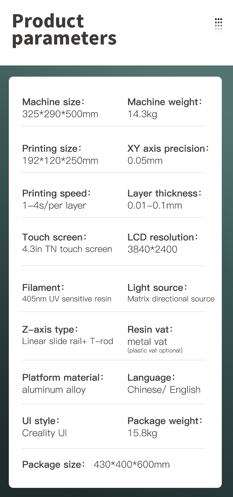 Creality LD-006 Resin 3D Printer