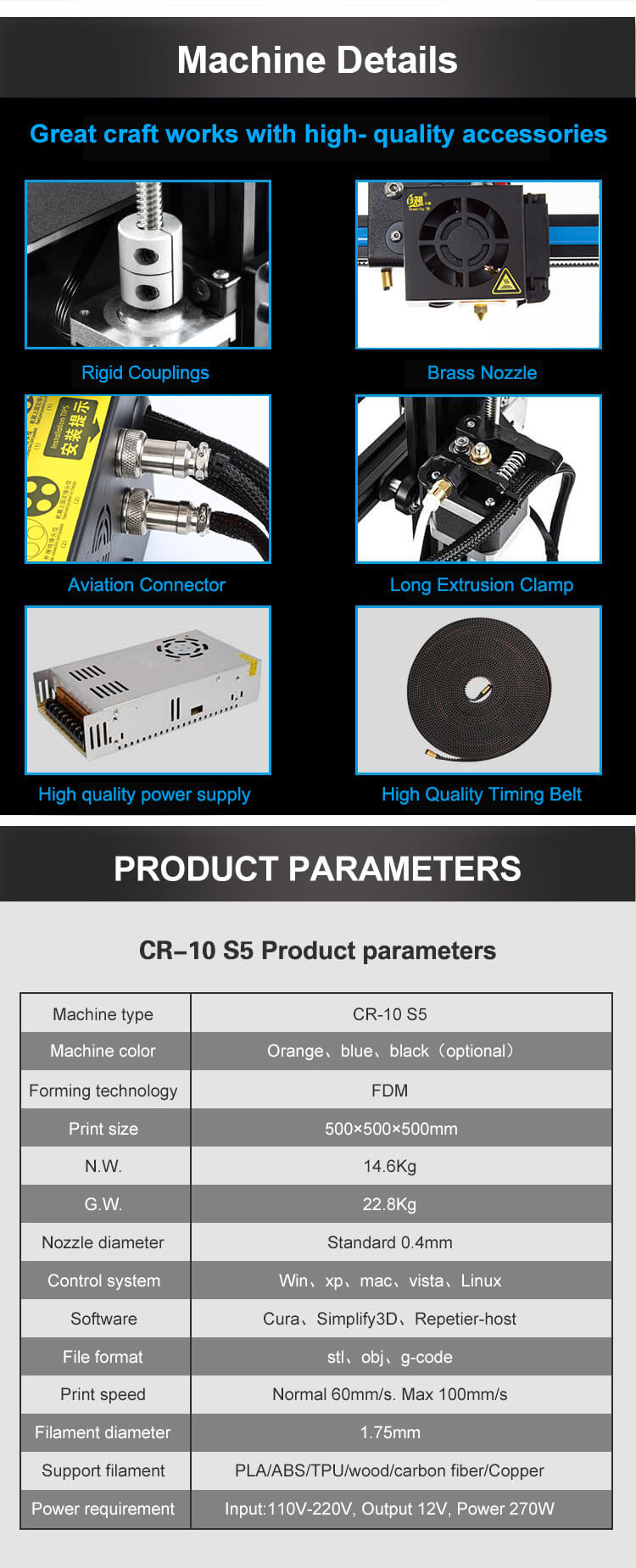 creality cr-10 s5 3d printer